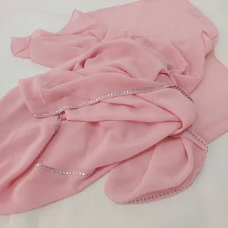 شال حریر حاشیه سنگ دار