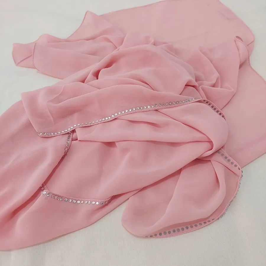 شال حریر حاشیه سنگ دار