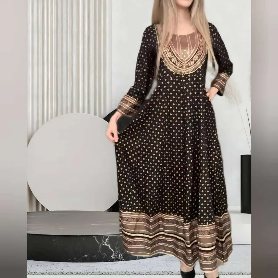 پیراهن ساحلی نخی هندی