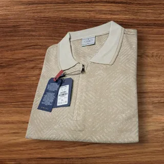 تیشرت نیم زیپ کرم