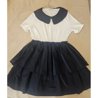 پیراهن سفید مشکی ترکیه ای