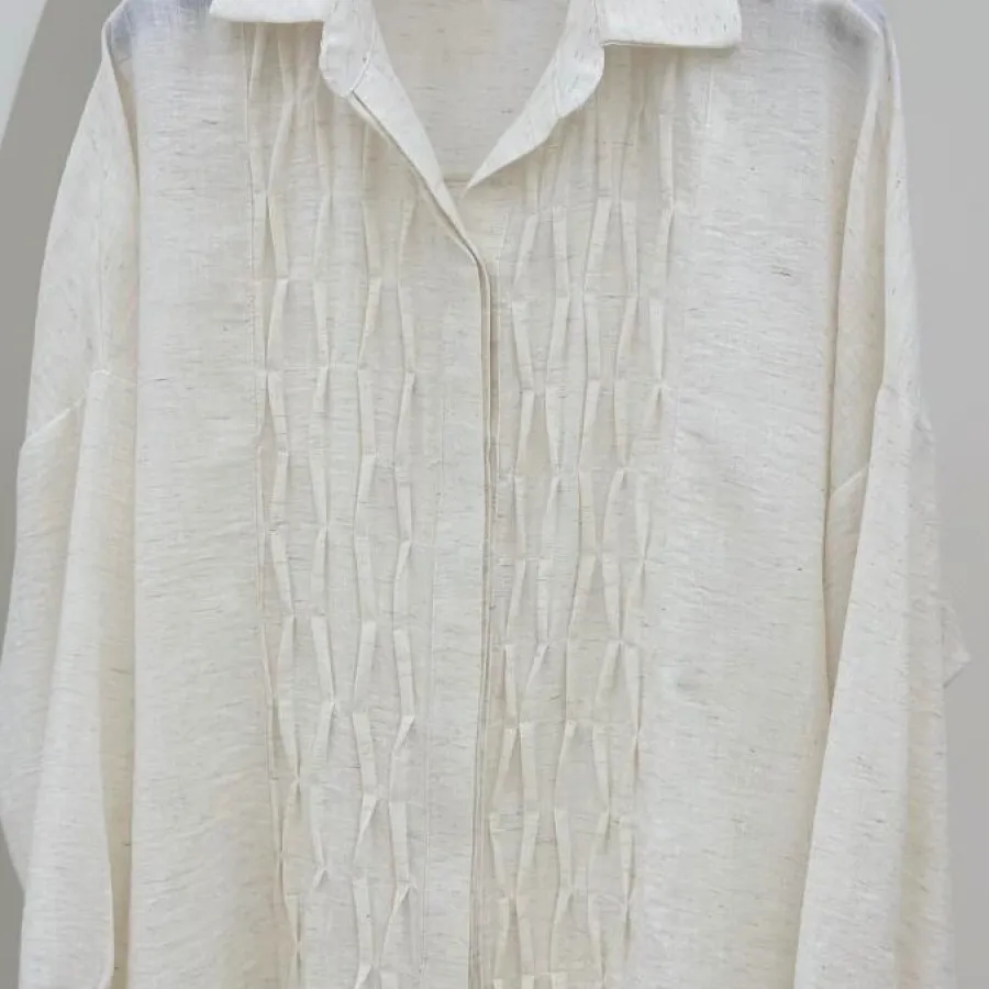 شومیز مانتویی پیلی دار