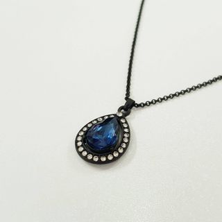 گردنبند مشکی نگین آبی