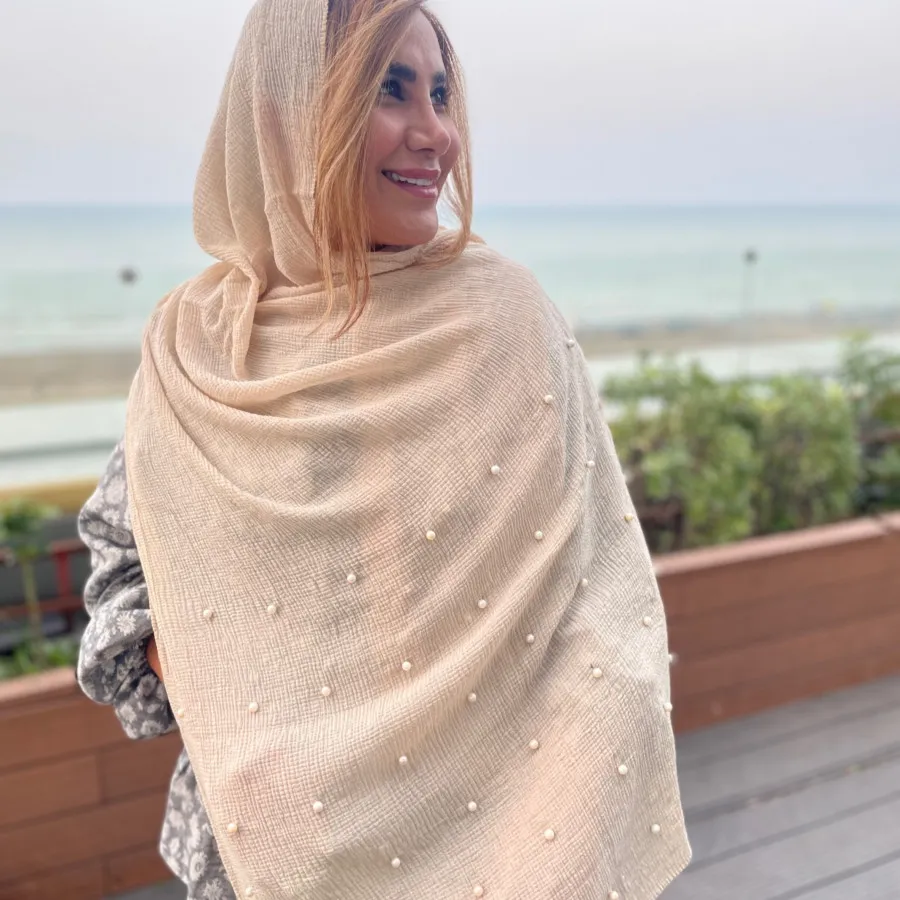 شال پلیسه مرواریدی