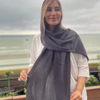 شال پلیسه تک رنگ