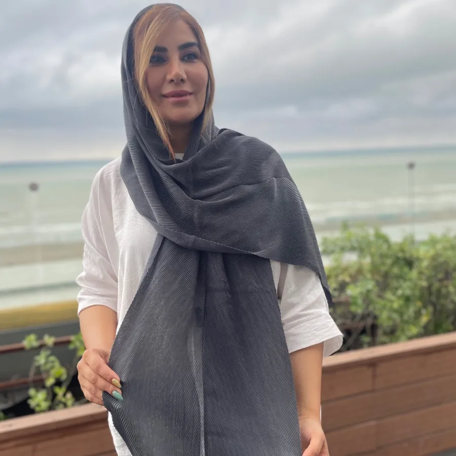 شال پلیسه رنگی