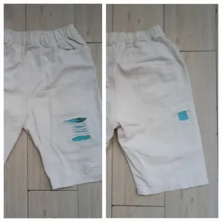 شلوارک سفید زاپ دار