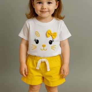 تیشرت شلوارک خرگوش زرد