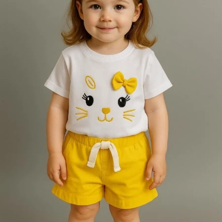 تیشرت شلوارک خرگوش زرد