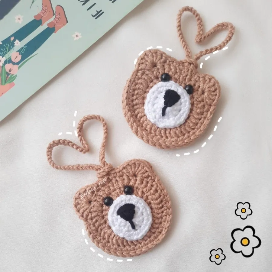 آویز کیف خرسی بافتنی