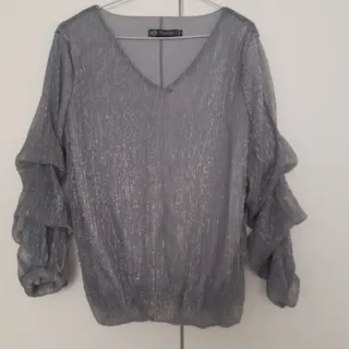 بلوز مجلسی توسی/نقره ای