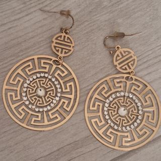 گوشواره استیل طلایی چینی