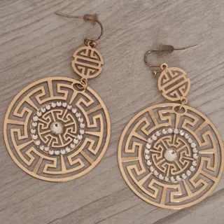 گوشواره استیل طلایی چینی