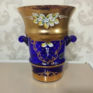 گلدان چک طلاکوب 26 سانتی