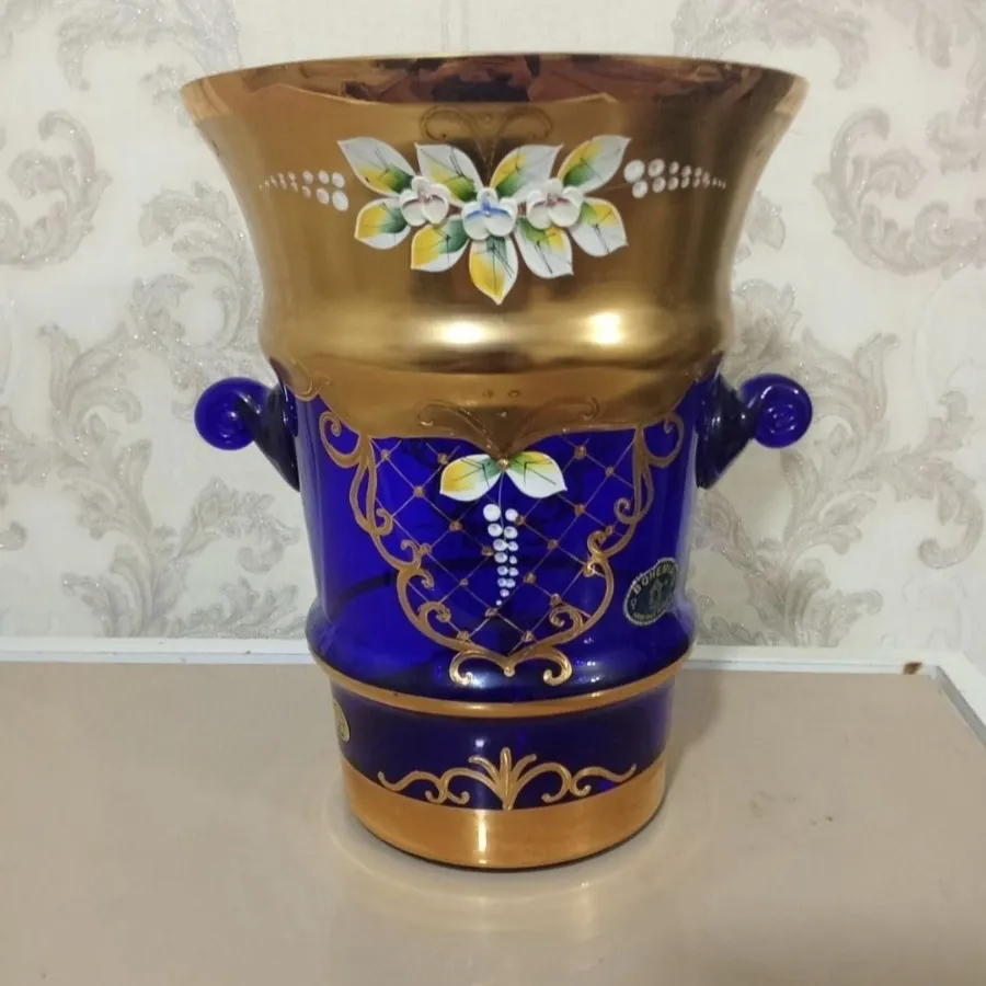 گلدان چک طلاکوب 26 سانتی