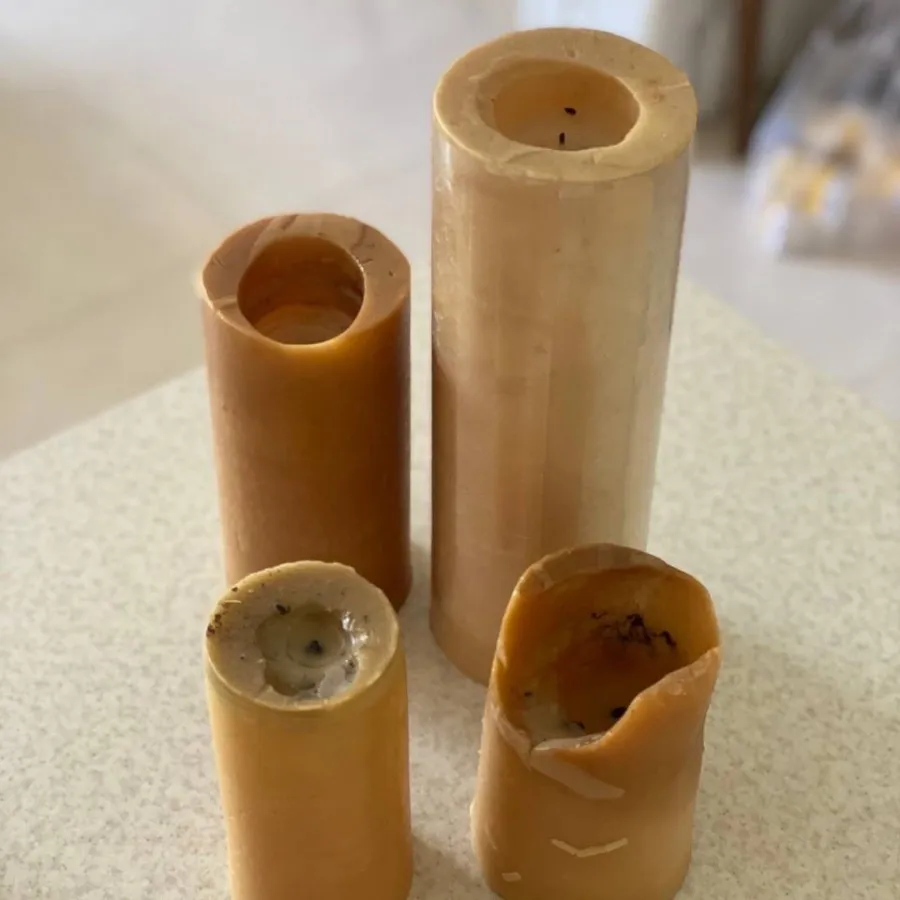 4 عدد شمع استوانه ای