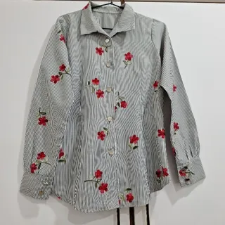 شومیز راه راه  گلدوزی شده