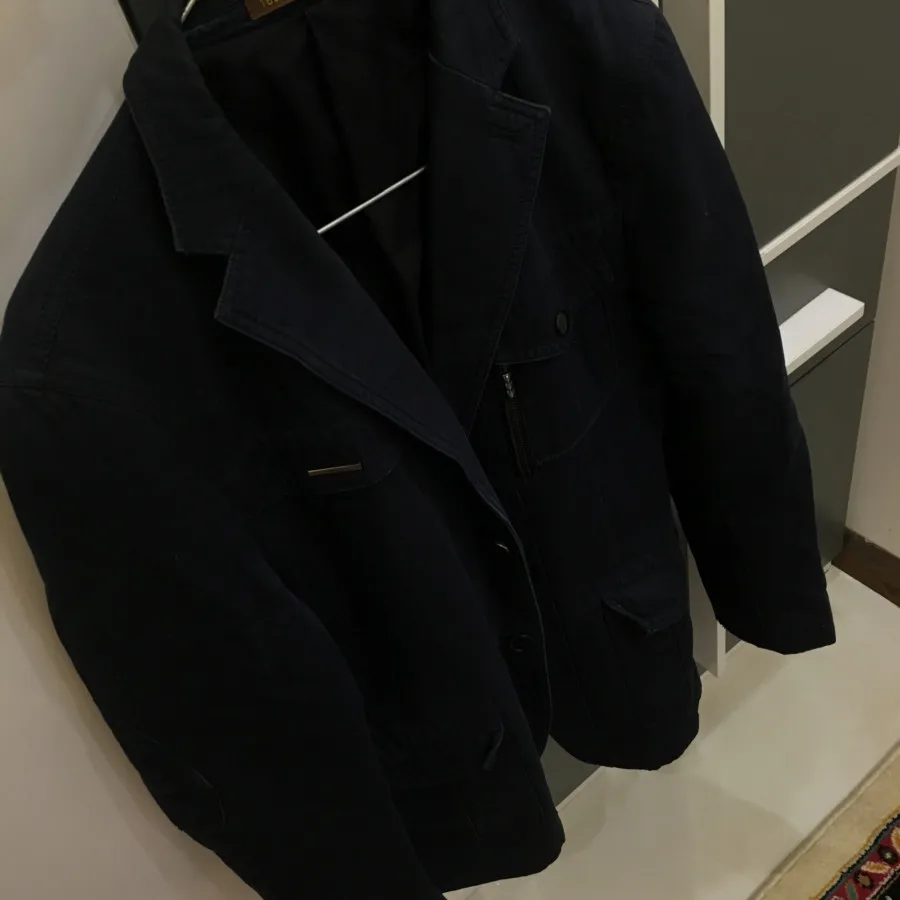 کت کتان مردانه سرمه ای