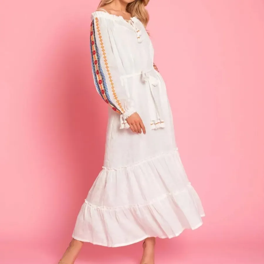 پبراهن گلدوزی جنس نخ کنف