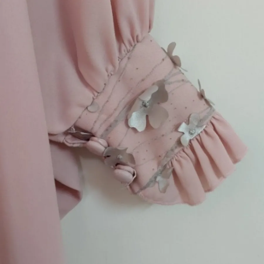 عبا حریر نخ صورتی