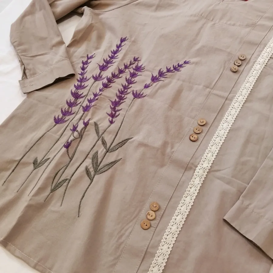 تونیک لینن گلدوزی و گیپور