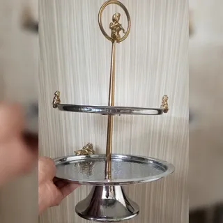 شیرینی خوری دو طبقه برنجی