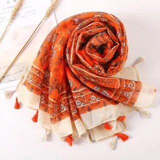 شال نخی طرح دار