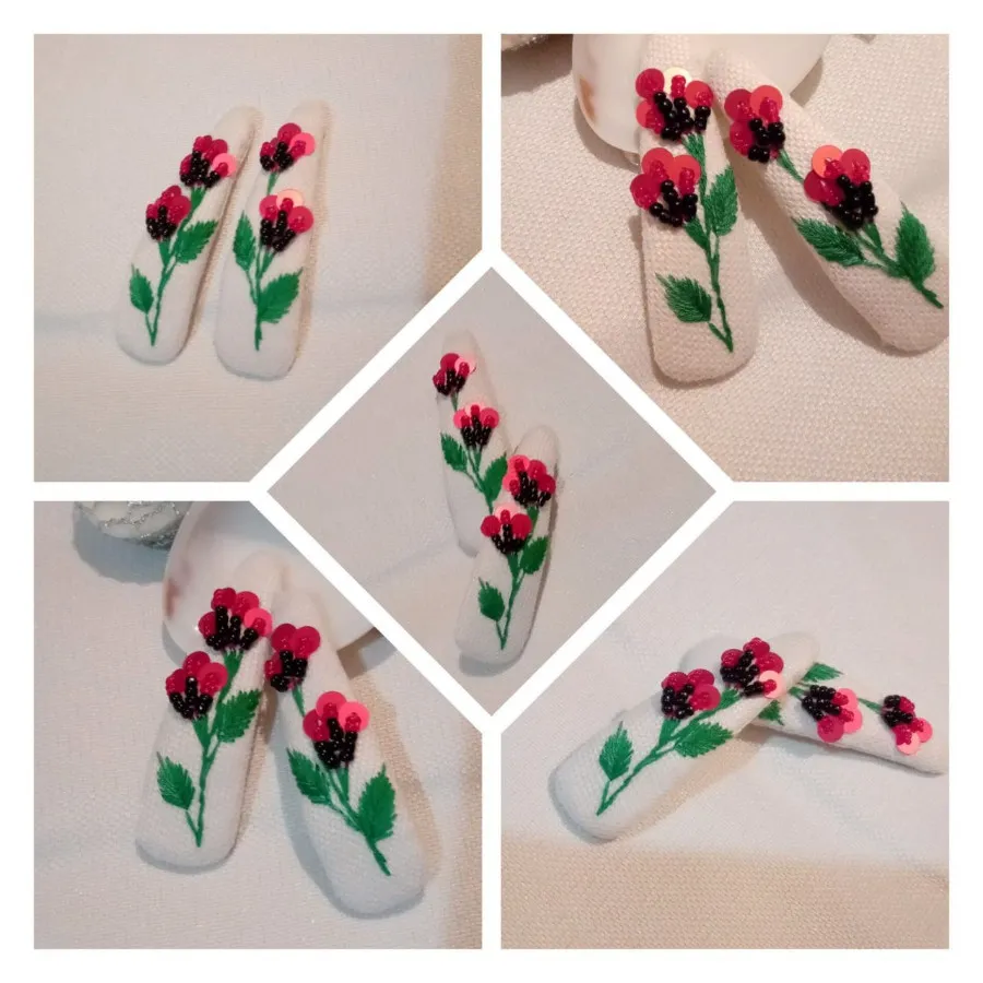 گیره سر گلدوزی شده با دست