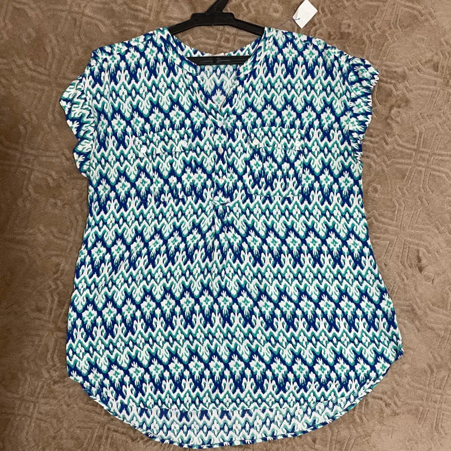 بلوز آستین کوتاه نخ