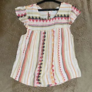 بلوز آستین کوتاه نخی