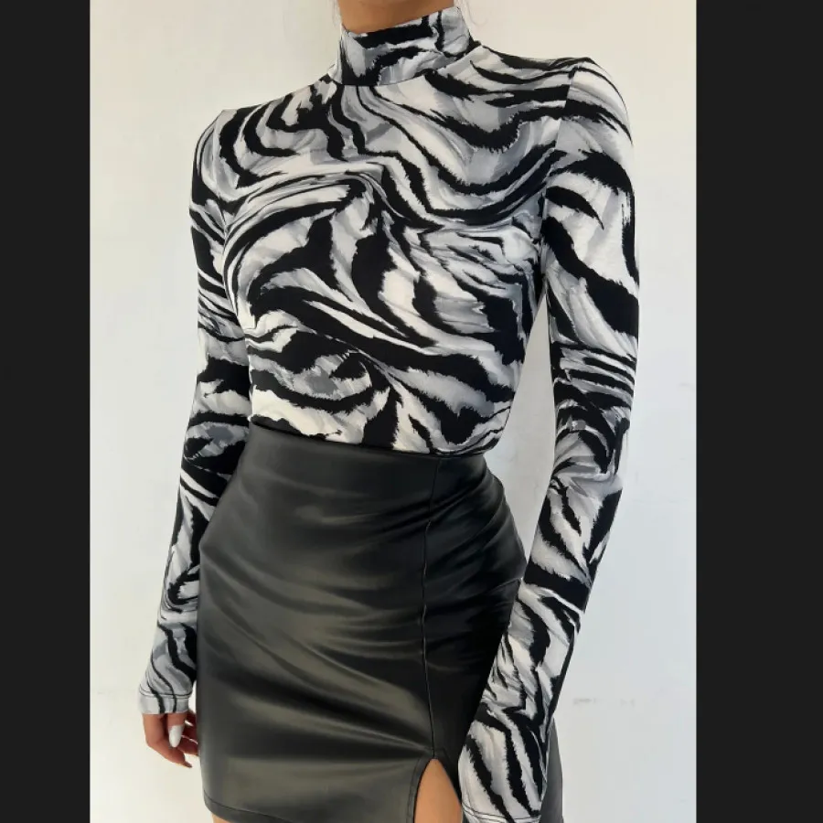 بلوز تایت زبرا مجلسی ترک