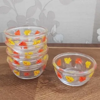 کاسه بلور طرح برگ