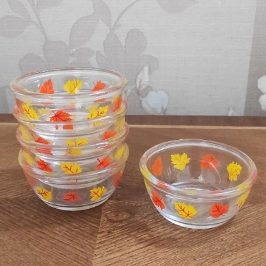 کاسه بلور طرح برگ