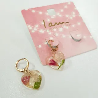 گوشواره قفلی طلایی قلبی