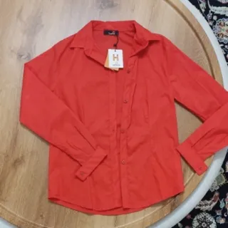 شومیز قرمز پوبلین