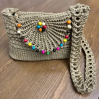 کیف مکرومه بافی رو دوشی