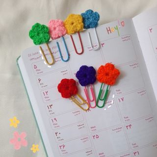 گیره کاغذ گل گلی 6 عددی