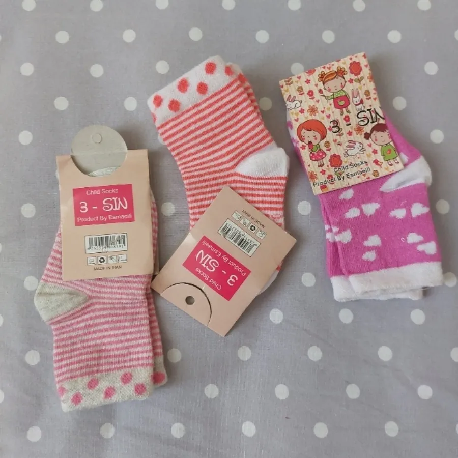 جوراب نوزاد صورتی