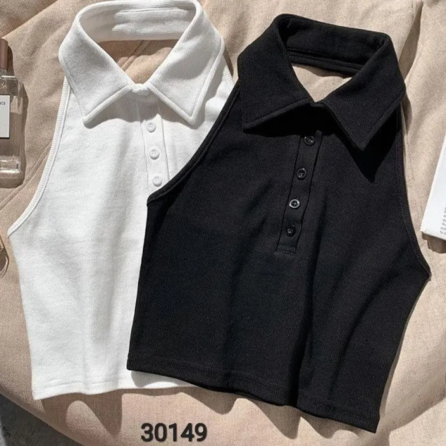 نیم تنه/ کراپ دکمه ای