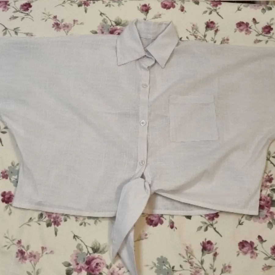 شومیز کراپ سفید لینن