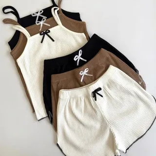 ست تاپ شلوارک پاپیون