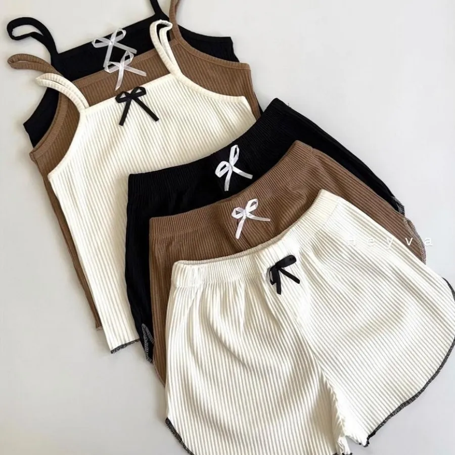 ست تاپ شلوارک پاپیون