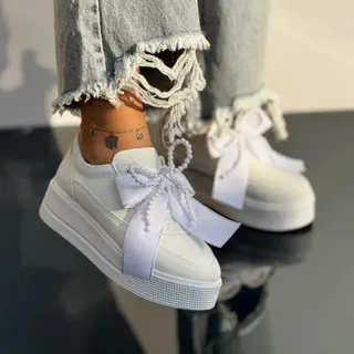 کفش کتانی پاپیونی سفید