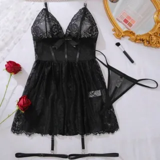 لباس خواب گیپور سه تیکه