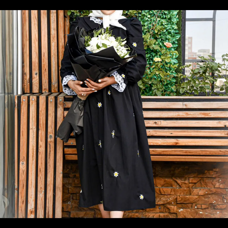 پیراهن بلند گلدوزی شده