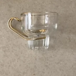 شش عدد فنجان دسته فلزی