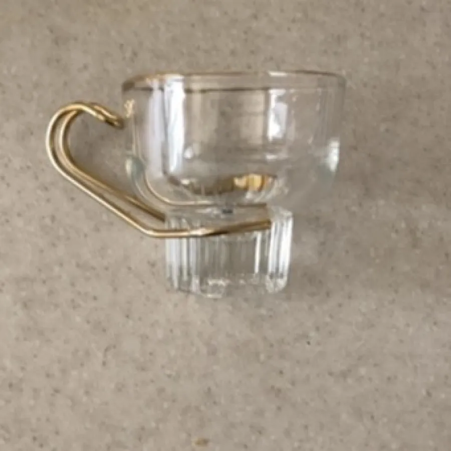 شش عدد فنجان دسته فلزی