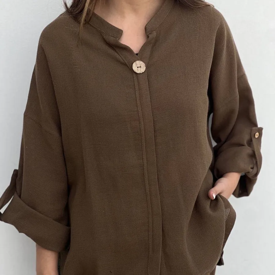 شومیز پارچه لینن کنفی