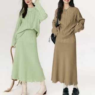 بلوزودامن بافت گرم بالا