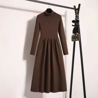 پیراهن بافت یقه اسکی گرم